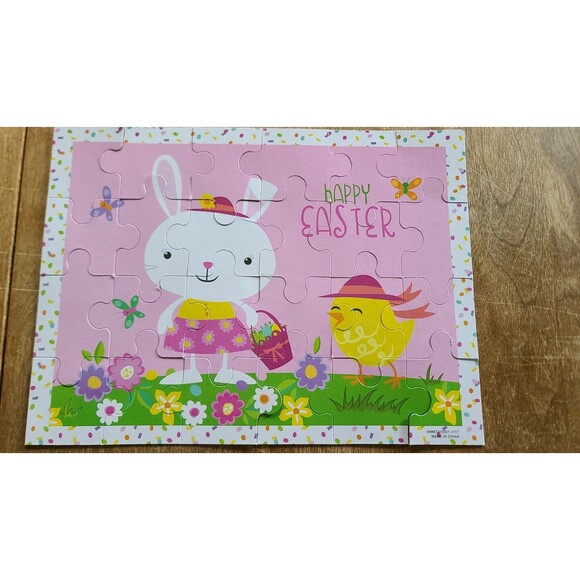 24 Piece Happy Easter 9in X 12in Puzzle, USED - Picture 2 of 10